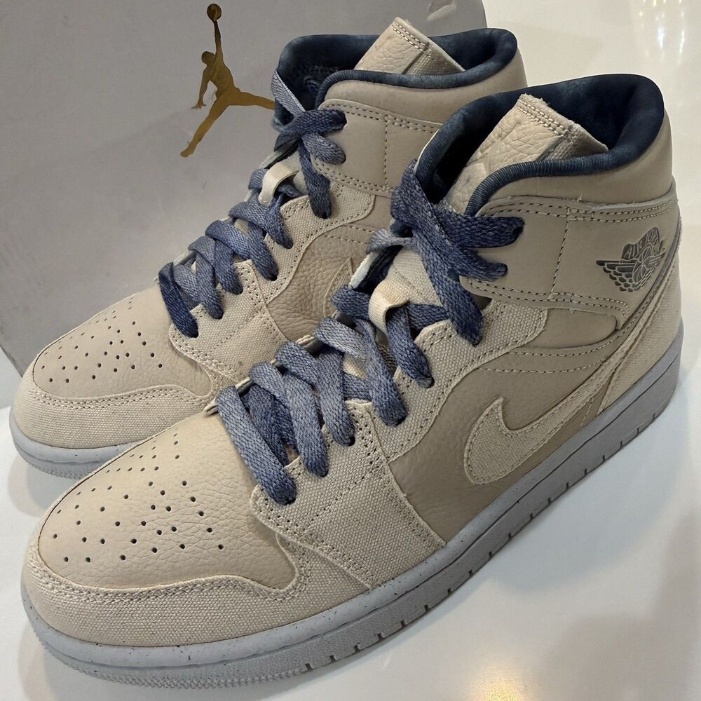 Size 8 - Nike Air Jordan 1 Mid SE Shoes Sanddrift Sail Navy DM9126-104 Women's